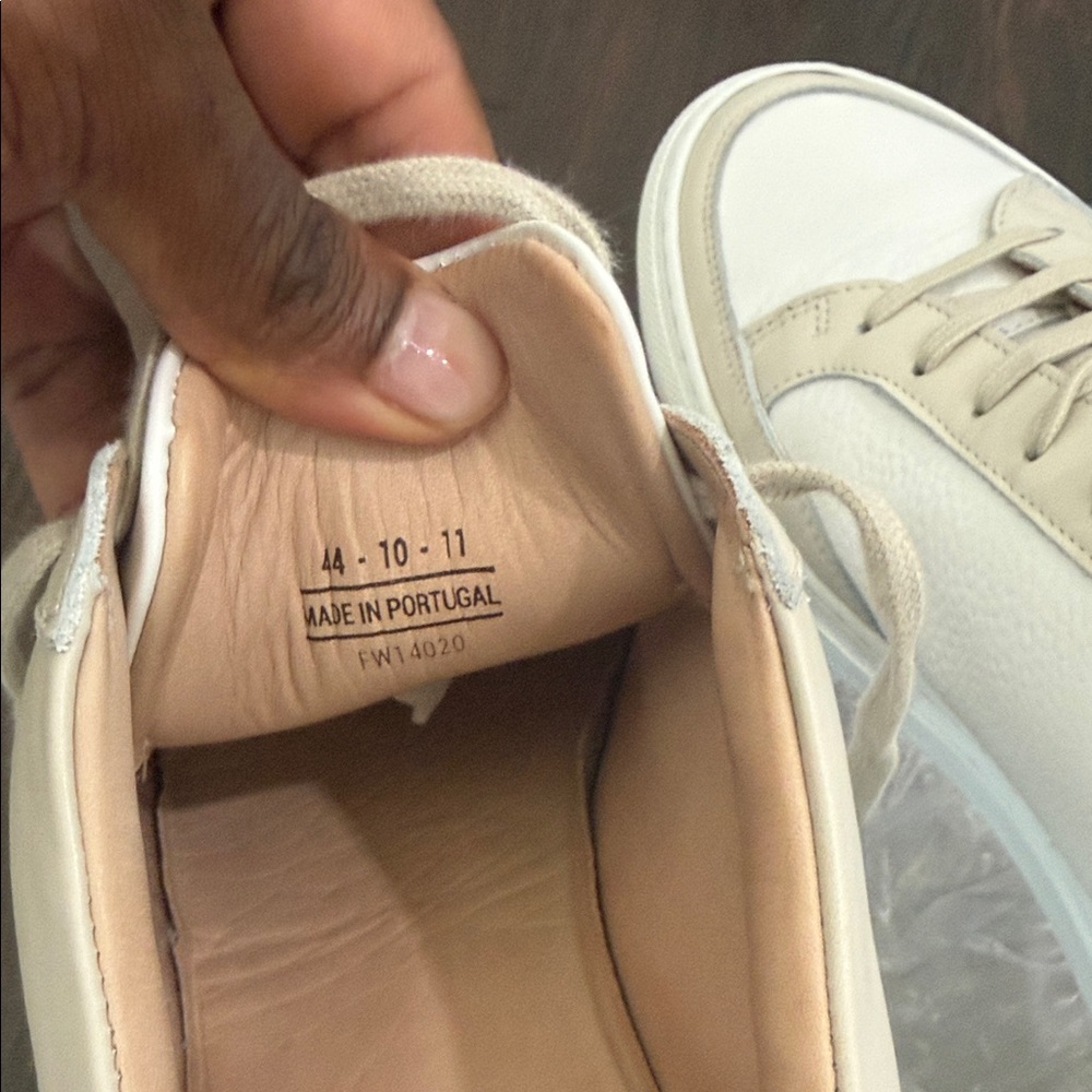 Suitsupply White and Beige Low-Top Leather Sneakers - Picture 8 of 11